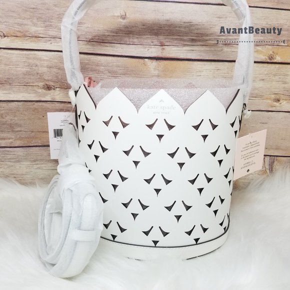 Kate Spade Small Bucket heart Optic White Dorit - Picture 2 of 15